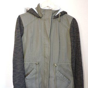 Maurices Green Fluffy Hood Utility Jacket